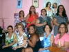 A aniversariante Cláudia com suas colegas da escola Carlos Vidal: Neuza, Patrícia, Marlene, Sandra, Eunice, Lígia, Rosangela e Marta 