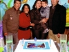 O aniversariante com o avô Claudino, avó Manuela e os pais Tatiana e Angela 