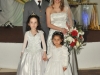 Noivos com as daminhas Maria Eduarda e Kamily