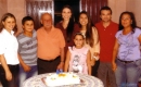 Os netos Caroline, Maurício, Thaize, Mariana, Manoel, Tatiana, Micheli com o avô Silvio