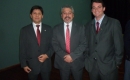 Danúbio Barcellos, Dagberto Reis - presidente da Câmara de Vereadores -, e Mauricio Del Fabro