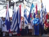 Momento de la entonación del Himno Nacional Uruguayo