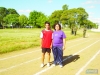 Yan Dorneles (Abreu Fialho) e professora Suzana - 100m rasos-juvenil. Foto: IARA ZAMBERLAN