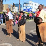 Chama crioula com os tradicionalistas que integraram a guarda de honra