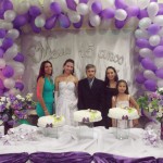 Com as irmãs Andresa, Mônica, Daniele e Juliana e o pai Flávio